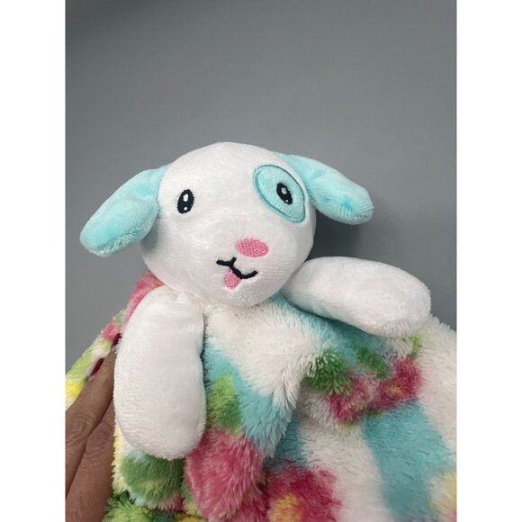 Betsey Johnson Puppy Lovey Security Blanket Baby Blankie 13" Blue Floral Soft - Picture 4 of 7